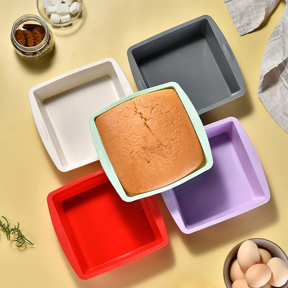 Kitchen Appliances Garage - 1/4Pcs Silicone Square Cake Mold Easy