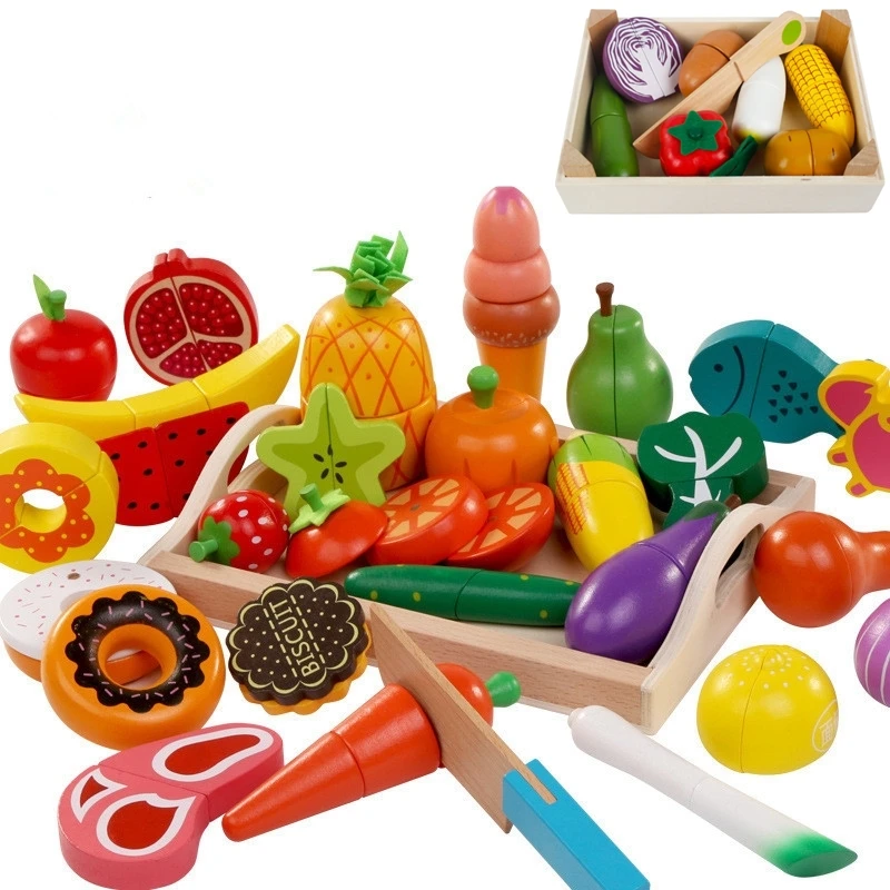 Kitchen Appliances For Kids - DIY Cute Wooden Cutting Fruit Vegetable
