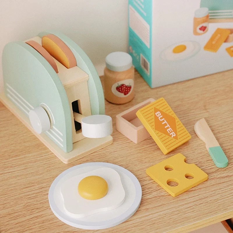 Wooden Simulation Toaster Toy  - đánh giá và giá Kitchen Appliances For Kids