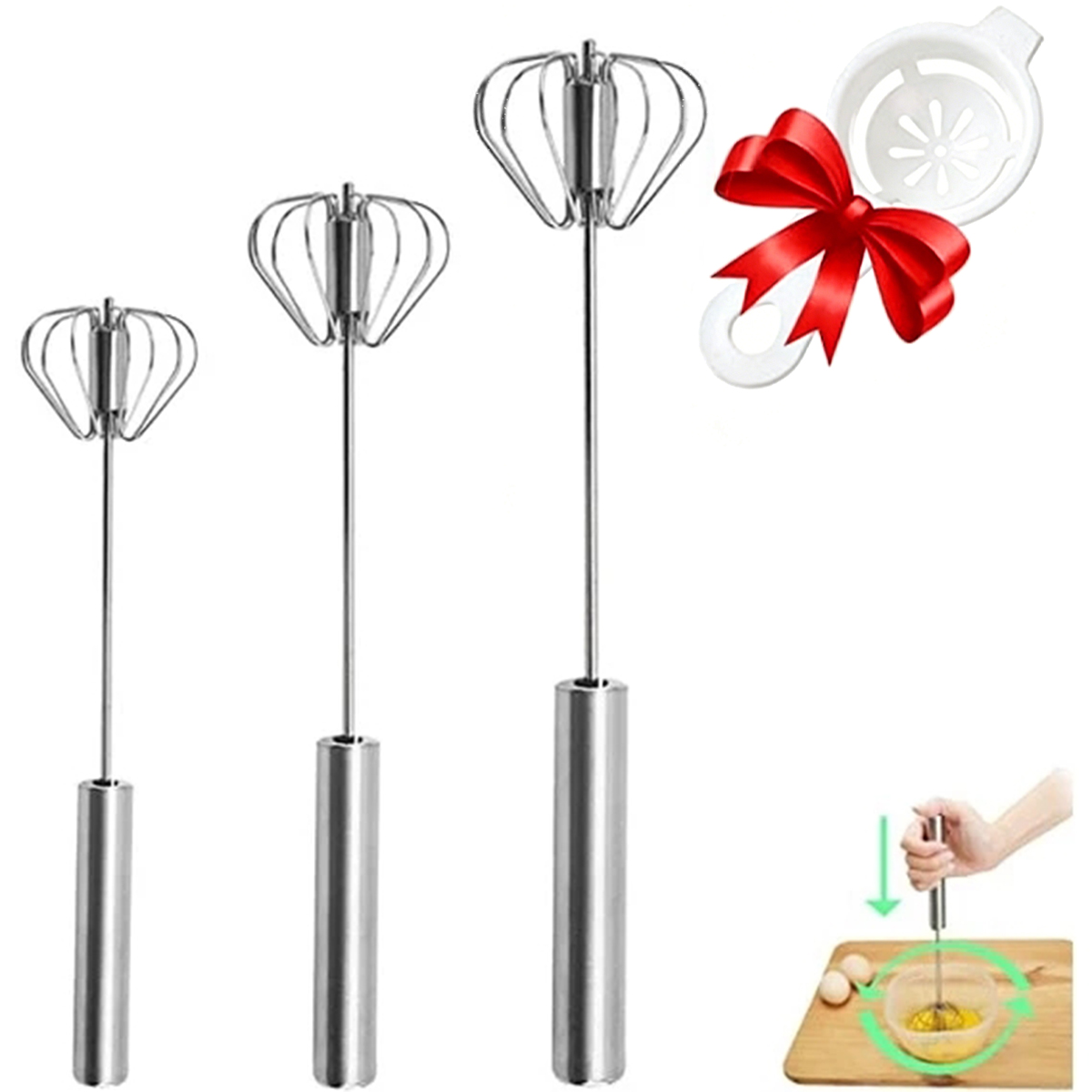 1/3pcs Stainless Steel Egg Bea - đánh giá và giá Kitchen Appliances Sales